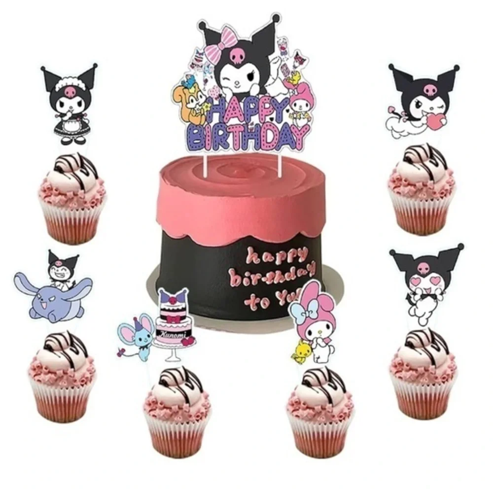 My Melody Birthday Cake Topper Set - Pink and Black